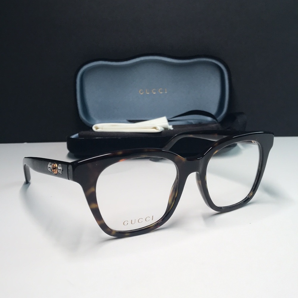 New Authentic GUCCI Havana iconic GG0349O 006 Eyeglasses Women